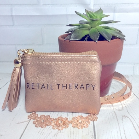RETAIL THERAPY zippered coin purse. - Picture 1 of 1